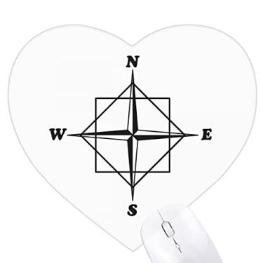 Imagem de Mousepad de coração com bússola e bússola Ponteiro de direção, tapete de borracha para escritório