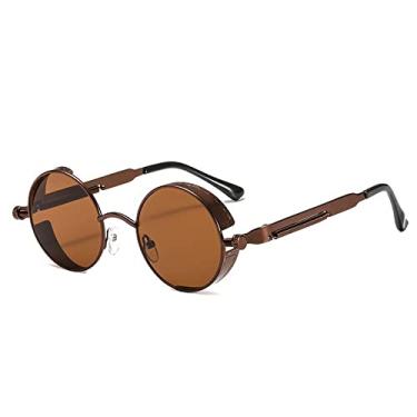Imagem de Metal Steampunk Sunglasses Men Women Fashion Round Glasses Design Vintage Sun Glasses Oculos sol,12,China