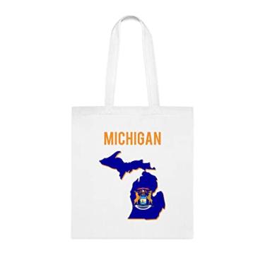 Imagem de Bolsa Michigan, presente Michigan, bolsa de ombro Michigan, bolsas reutilizáveis Michigan, ideia de presente de cesta de Natal de aniversário, presente para ela, presente para ele,