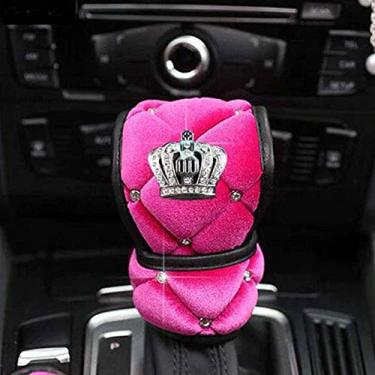 Imagem de Conjunto de capa de íon universal: capa de volante da rainha para mulher cinto de segurança de carro capa de mudança de marchas coroa brilhante decoração carro