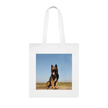 Imagem de Bolsa de cão de pastor belga de raça pura, presente de cão de pastor belga de raça pura, presente de cachorro de pastor belga de raça pura bolsa reutilizável para cães de pastor belga de raça pura, Branco