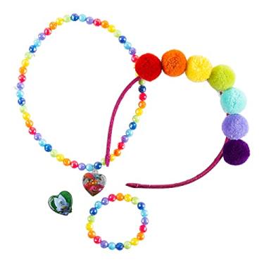 Imagem de Conjunto de acessórios sortidos Luv Her Trolls (colar de contas, pulseira de contas, anel e faixa de cabeça)