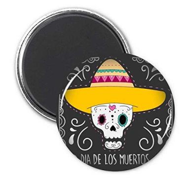 Imagem de Boné caveira Mexico Happy The Day Of The Dead adesivo de decoração de ímã de geladeira