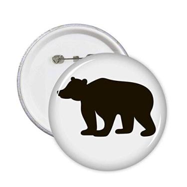 Imagem de Broche de urso preto bonito com estampa de animal e emblema de botão, 5 peças