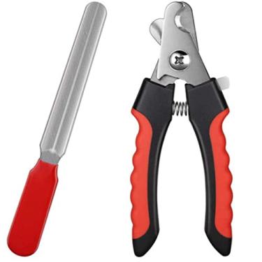 Imagem de Cortador De Unhas Pet Weemsbox Kit Alicate e Lixa Para Cães e Gatos (Preto e Vermelho)