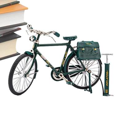 Imagem de Kit de modelo de bicicleta faça você mesmo - Ornamento de bicicleta de metal com inflador,Decorações de mesa de natal para sala de estar, jardim, sala de estudo, escritório, suprimentos de Purble