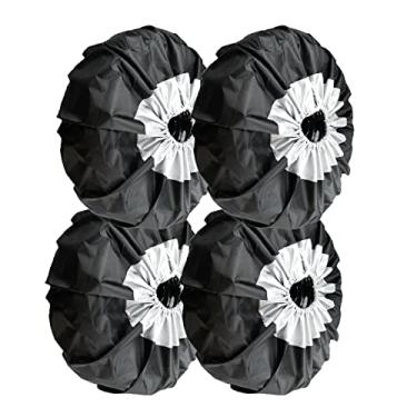 Imagem de Qudai 4 PCS Capas de Pneus Conjunto de Capas de Pneus Sobressalentes à Prova D' Água Oxford Pneus Protetores Solares Acessórios de Roda de Carro Universal para RV, Camper, Trailer, Caminhão 80 cm * 47