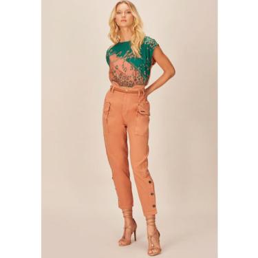 Imagem de Blusa Cropped Acostamento Leopardo Verde Tam. P-Feminino