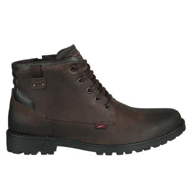 Imagem de Bota Coturno Cano Baixo Ferracini Cross Masculino De Couro Café  masculino