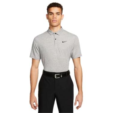 Imagem de Nike Camisa polo masculina de golfe Dri-Fit Tour, Preto/preto, M