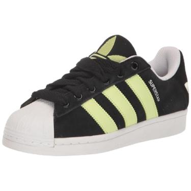Imagem de adidas Originals Tênis masculino Superstar, Preto/Limão/Branco, 4