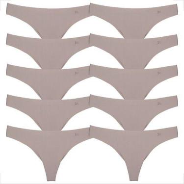 Imagem de Kit 10 Tangas Fio Corte A Laser Feminina Moderna Atacado - Básica Lind