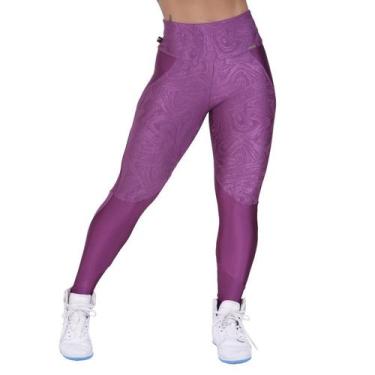 Imagem de Legging Fitness Recortes Cirre Relevo Com Detalhes liso Brilho Orbis V