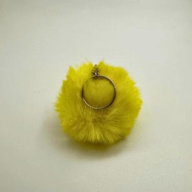 Imagem de Chaveiro Pompom Pelúcia Amarelo Gema 70 mm (3 Un) - Redelease