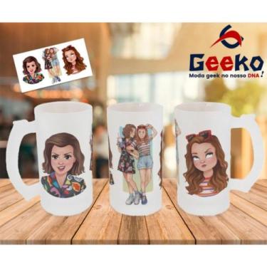 Imagem de Caneca de Chopp Stranger Things Eleven e Max Geeko, Jateada, 500ml