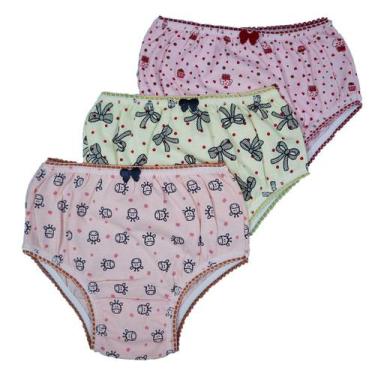 Imagem de Kit 12 Calcinhas Estampadas Menina Infantil De Algodão - Batutinhas Ba