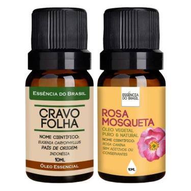 Imagem de Kit Óleo Essencial Cravo Folha + Vegetal Rosa Mosqueta 10ml - Essência