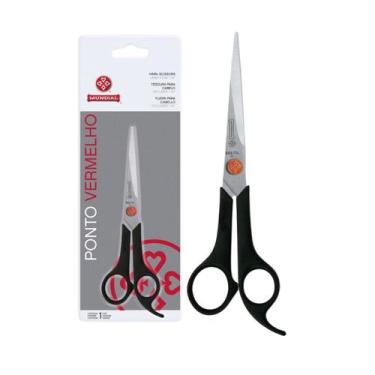 Imagem de Tesoura Para Cabelo Ponto Vermelho Fio Laser 663-7, Mundial