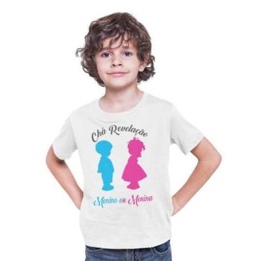 Imagem de Camiseta Infantil Chá Revelação Menino ou Menina Branca - Del France, 