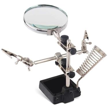 Imagem de Lupa Para Solda Com Garras E Suporte Para Ferro Solda Braço Articulável Tomóvi