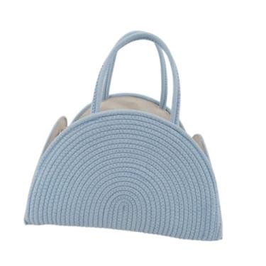 Imagem de Dynwave Organizador de fraldas de bebê tecido bolsa cesta de armazenamento de berçário para panos de arrotar, Azul