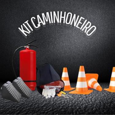 Imagem de Kit mopp caminhoneiro completo nbr9735 cone sinalização extintor e mai