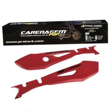 Imagem de Kit Carenagem Lateral Cromo Forte Moto Honda Pop 100 2007 a 2009 Subst