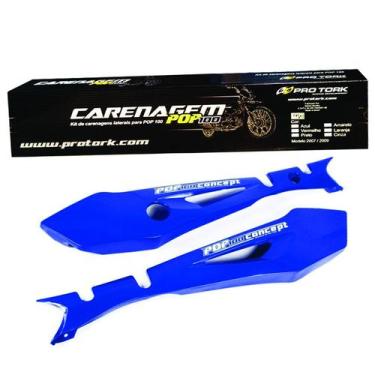 Imagem de Kit Carenagem Lateral Cromo Forte Moto Honda Pop 100 2007 a 2009 Subst