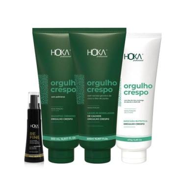 Imagem de Kit modelagem de cachos orgulho crespo  gloss reparador de pontas hoka
