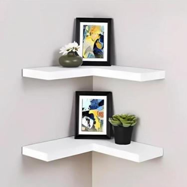 Imagem de Kit 2 Prateleira De Canto L Estante Livro Parede Sala Quarto Decorativ