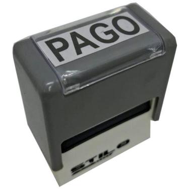 Imagem de CARIMBOS AUTOMÁTICOS PAGO - MEDIDA 38x14mm - Stilo, Cinza