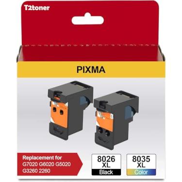 Imagem de T2TONER Cabeça de impressora de substituição para Canon PIXMA G7020 G6020 G5020 G1220 G1230 G2260 G2270 G3260 G3262 G3270 G4270 MegaTank Cartuchos de tinta recarregáveis Cabeça de impressora 8026 8026