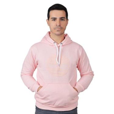 Imagem de Blusa Moletom Rosa Básico Liso com Bolsos e Capuz Casual - Isa Morena,