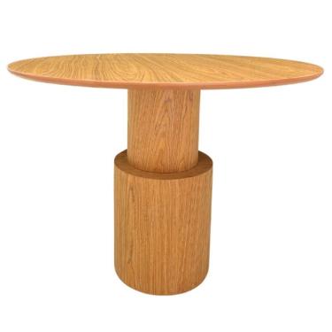 Imagem de Mesa De Jantar Cilindro Spin Redonda 100 Cm Tampo Freijó Base Freijó Cor Marrom