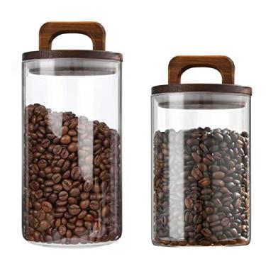 Imagem de Spacenight Lata De Café, Recipientes Vidro Para Armazenamento Alimentos, Pote Com Tampa Doces, Biscoitos, Macarrão, Nozes, Especiarias, Etc., Pacote 2 (45 Oz E 60 Oz)