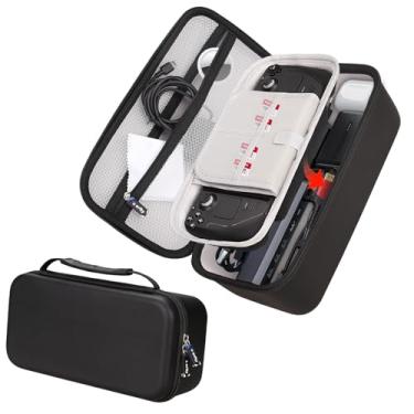 Imagem de worfty Estojo De Transporte Para Steam Deck/Deck Oled, Rígido Proteção Compatível Com Acessórios Deck/Valve, Bolsa Portátil, Grande Capacidade, Somente (Preto)