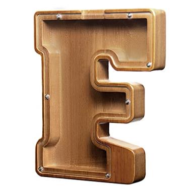 Imagem de AORCMITN Cofrinho Grande De Madeira Com Letras Personalizadas Para Meninos, Meninas, Crianças, Adultos, Dinheiro, Melhor Presente Amigos (23,8 Cm - F)