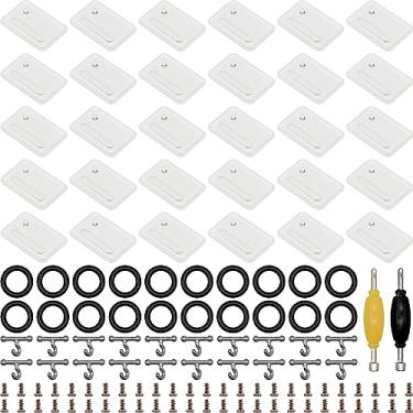 Imagem de SIXPOINTS 30 Peças De Base Suporte Plástico Transparente, 20 Ganchos Em T E Anéis Vedação, Faixa Na Cintura, 50 Parafusos 2 Chaves Inglesas, Conjunto Reparo Para Boneco Ação Gi Joe 3,75"