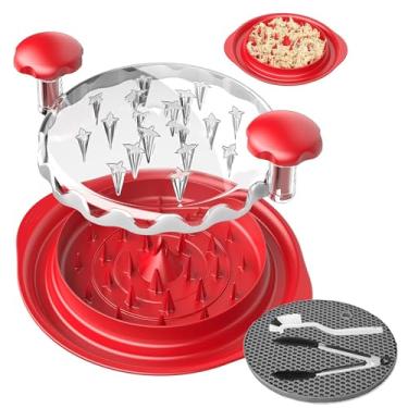 Imagem de 1st SAFETY Desfiador De Frango Twist Com Pinça, Escova E Tapete - Garras Para Desfiar Peito, Carne Porco Desfiada, Bovina, Salada, Tigela Antiderrapante Resistente Ao Calor, Tampa Transparente, Uten