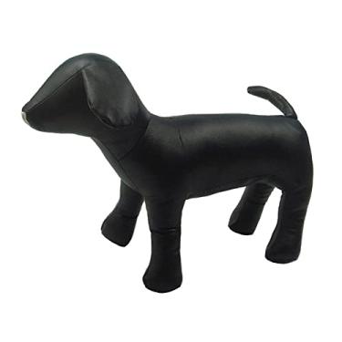 Imagem de pawstrip Manequim Para Cachorro, Suporte De Exposição Roupas Animais Estimação, Cabides Fofos Loja Roupas, Couro, Costura, Durável, Modelo Pé Filhotes (Preto, Médio)