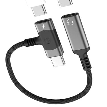 Imagem de Carregador de fone de ouvido USB C divisor (2 em 1) para Apple Dual Type C porta de carregamento adaptador de áudio DAC para iPhone 16 15 Pro Max cabo de fone de ouvido compatível com Samsung para