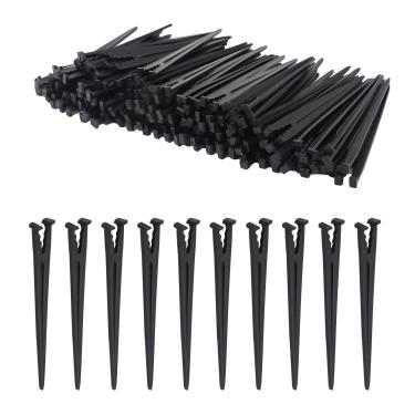 Imagem de LIDSCURA 200 peças de estacas de suporte de gotejamento de plástico para irrigação, kits de irrigação por gotejamento, ferramentas de jardim, substitua para mangueira de tubulação de 1/4 polegada 4/7