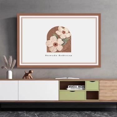 Imagem de Capa de TV interna para LCD LED moderna decorativa capa contra poeira de tecido de poliéster macio capas de tela de televisão capa de TV elástica montada na parede decoração de casa - flor 2||55