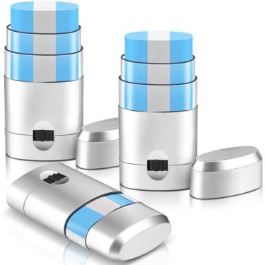 Imagem de Maxcheck 3 peças de tinta facial para olhos Bule branco e Bule Blendable Safe Glare Reduction Football Face Paint para maquiagem esportiva, crianças, adultos, atletas, beisebol, jogadores de softball