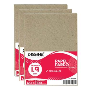 Imagem de Papel Pardo Tipo Holler para Cartonagem A5 1,9mm 148x210mm 100un - Cas