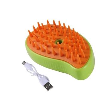 Imagem de Escova de Limpeza Vapor Tira Pelo Pente Pet Recarregável Para Cães e Gatos Massagem Autolimpante Remoção de Pelos Portátil