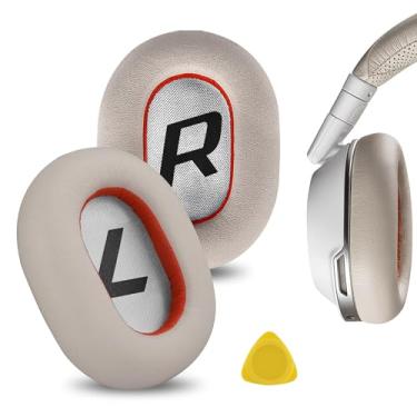 Imagem de Geekria QuickFit Protein Leather Ear Pads para Plantronics BackBeat PRO 2, BackBeat PRO 2 Edição Especial, Voyager 8200 UC, fones de ouvido, almofadas de orelha/tampas de ouvido/tampas de ouvido (branco-vermelho)