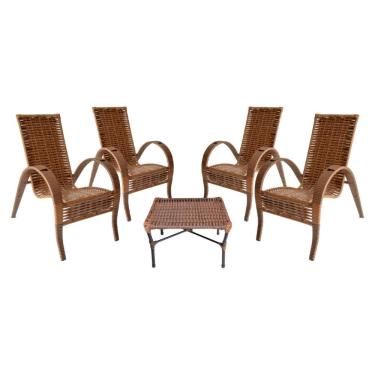 Imagem de Conjunto Mesa De Centro 4 Cadeiras Vitória área Externa Argila