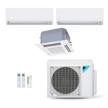 Imagem de Ar-Condicionado Multi Split Inverter Daikin 28.000 (2x Evap HW 12.000 + 1x Evap Cassete 4 Vias 20.000) Quente/Frio 220V