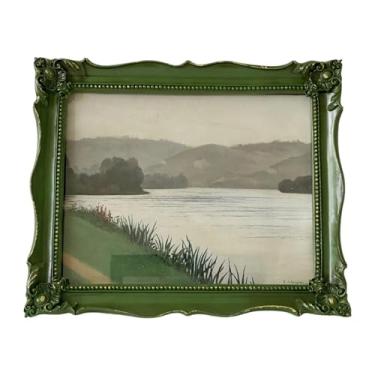 Imagem de IEUDNS Moldura de foto vintage retangular, porta-retratos de paisagem, suporte para cartão para inauguração de casa